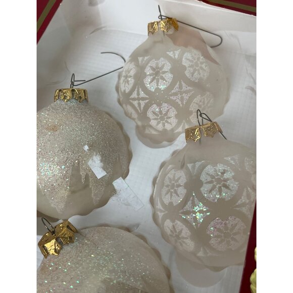 Vintage Victoria Collection Glass Snow Frosted White Snowflake Christmas Tree Or - Picture 9 of 9